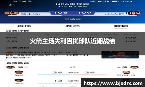 火箭主场失利困扰球队近期战绩